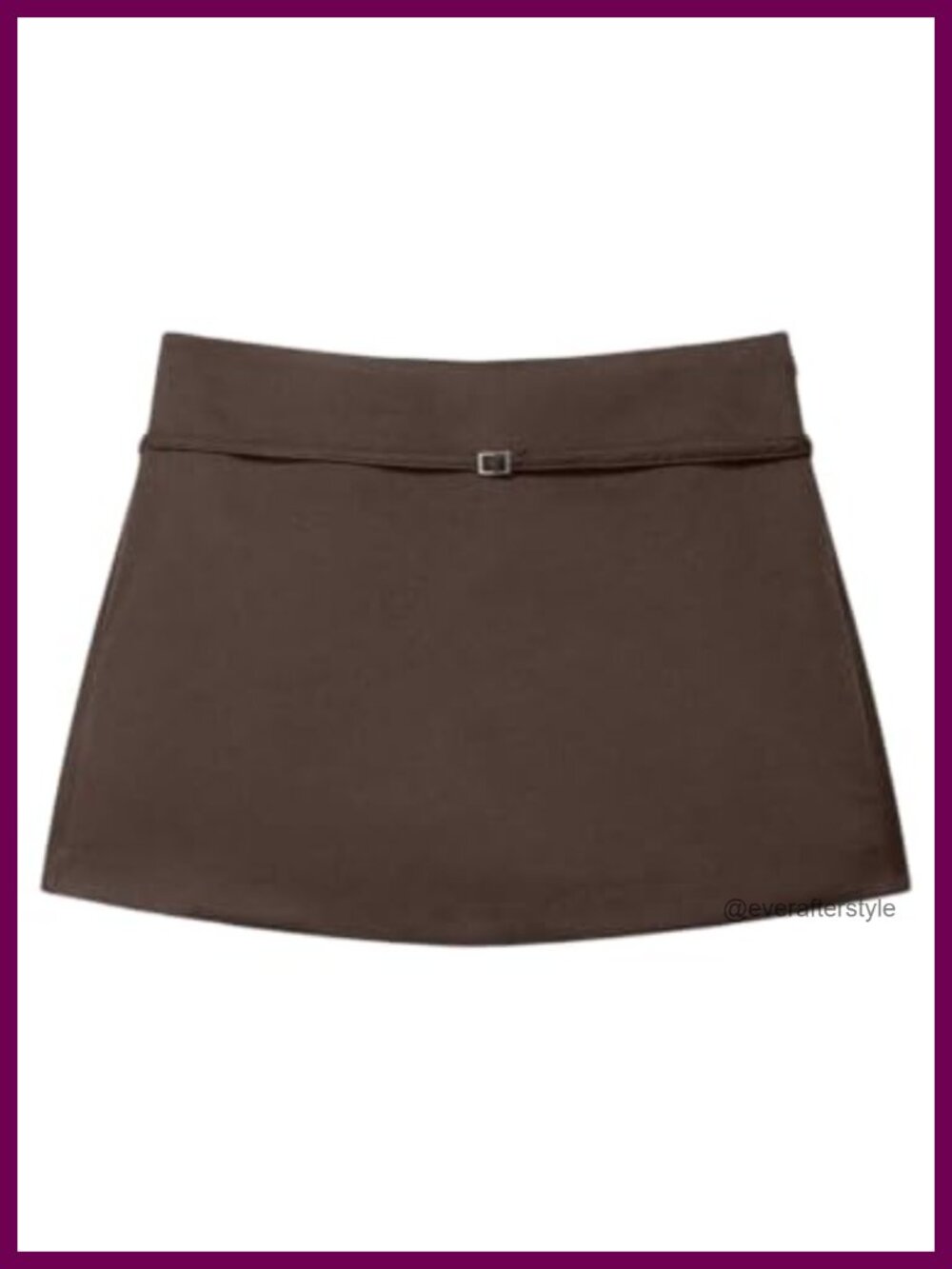 A-Line Mini Skort with Built-In Shorts & Belt Zip Up Structured Skirt